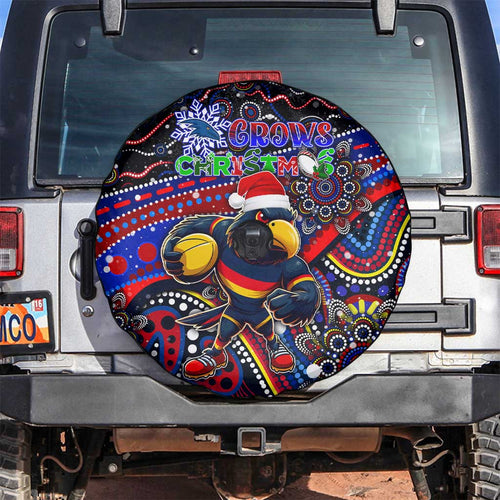 Merry Christmas AFL Adelaide Crows Spare Tire Cover Aboriginal Santa Football Mascot