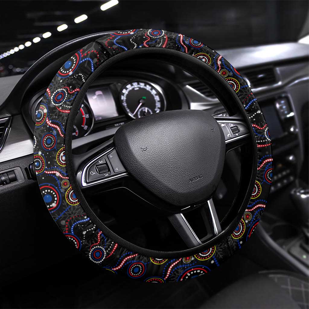 Merry Christmas AFL Adelaide Crows Steering Wheel Cover Aboriginal Santa Football Mascot