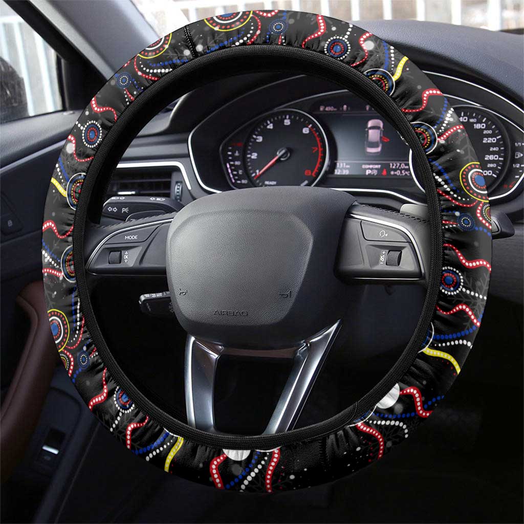 Merry Christmas AFL Adelaide Crows Steering Wheel Cover Aboriginal Santa Football Mascot