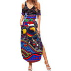 Merry Christmas AFL Adelaide Crows Summer Maxi Dress Aboriginal Santa Football Mascot