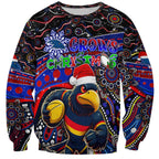 Merry Christmas AFL Adelaide Crows Sweatshirt Aboriginal Santa Football Mascot
