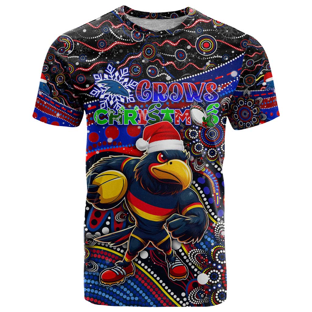 Merry Christmas AFL Adelaide Crows T Shirt Aboriginal Santa Football Mascot
