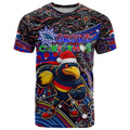 Merry Christmas AFL Adelaide Crows T Shirt Aboriginal Santa Football Mascot