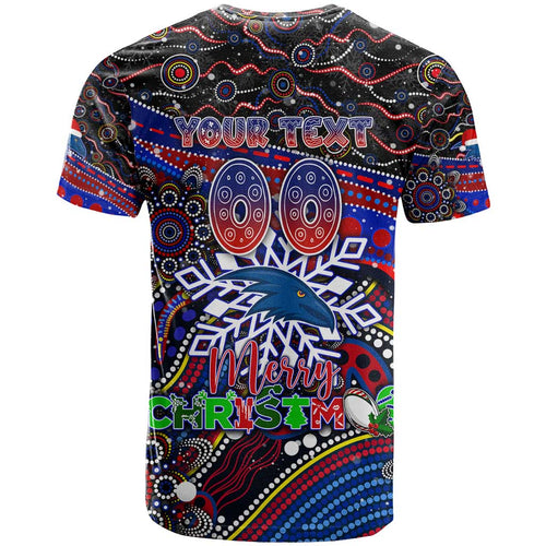 Merry Christmas AFL Adelaide Crows T Shirt Aboriginal Santa Football Mascot