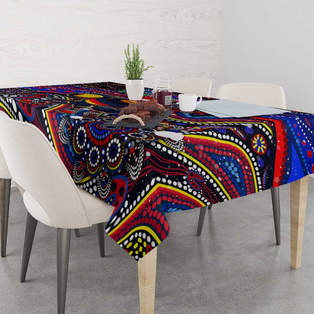 Merry Christmas AFL Adelaide Crows Tablecloth Aboriginal Santa Football Mascot