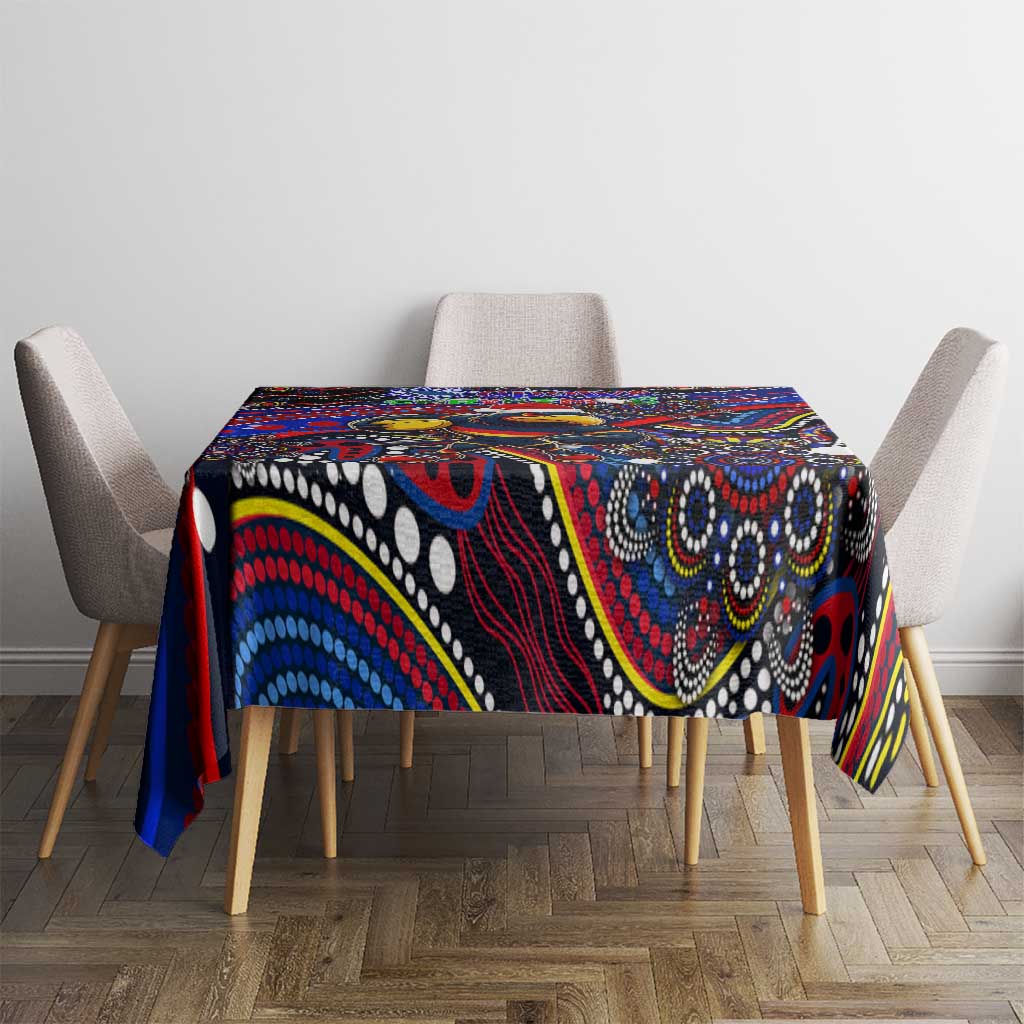 Merry Christmas AFL Adelaide Crows Tablecloth Aboriginal Santa Football Mascot