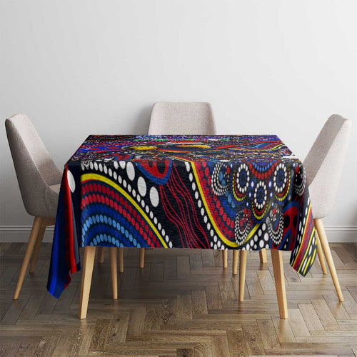 Merry Christmas AFL Adelaide Crows Tablecloth Aboriginal Santa Football Mascot