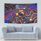 Merry Christmas AFL Adelaide Crows Tapestry Aboriginal Santa Football Mascot