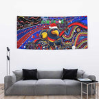 Merry Christmas AFL Adelaide Crows Tapestry Aboriginal Santa Football Mascot