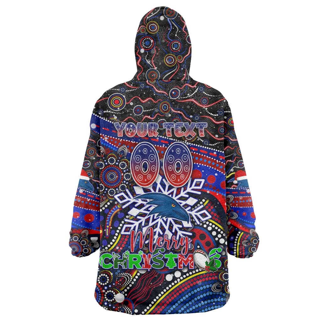 Merry Christmas AFL Adelaide Crows Wearable Blanket Hoodie Aboriginal Santa Football Mascot