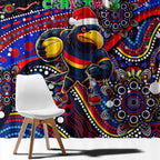 Merry Christmas AFL Adelaide Crows Window Curtain Aboriginal Santa Football Mascot