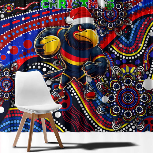 Merry Christmas AFL Adelaide Crows Window Curtain Aboriginal Santa Football Mascot