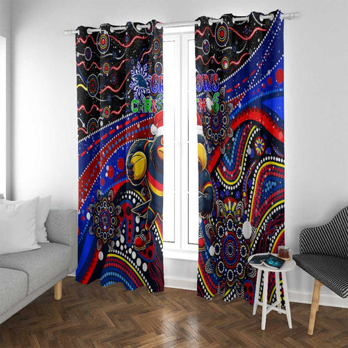 Merry Christmas AFL Adelaide Crows Window Curtain Aboriginal Santa Football Mascot