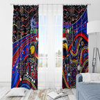 Merry Christmas AFL Adelaide Crows Window Curtain Aboriginal Santa Football Mascot