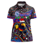 Merry Christmas AFL Adelaide Crows Women Polo Shirt Aboriginal Santa Football Mascot