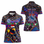 Merry Christmas AFL Adelaide Crows Women Polo Shirt Aboriginal Santa Football Mascot