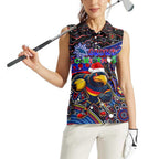 Merry Christmas AFL Adelaide Crows Women Sleeveless Polo Shirt Aboriginal Santa Football Mascot
