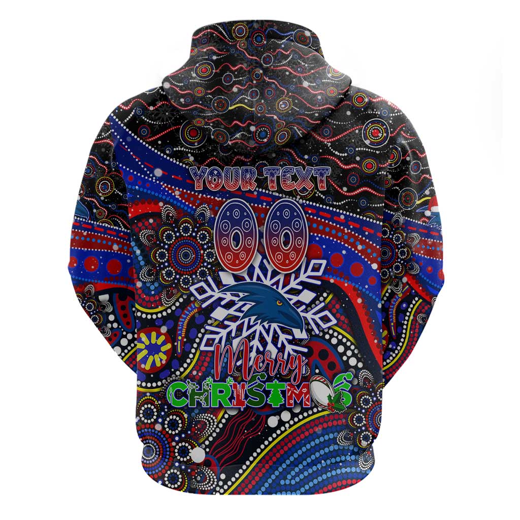 Merry Christmas AFL Adelaide Crows Zip Hoodie Aboriginal Santa Football Mascot
