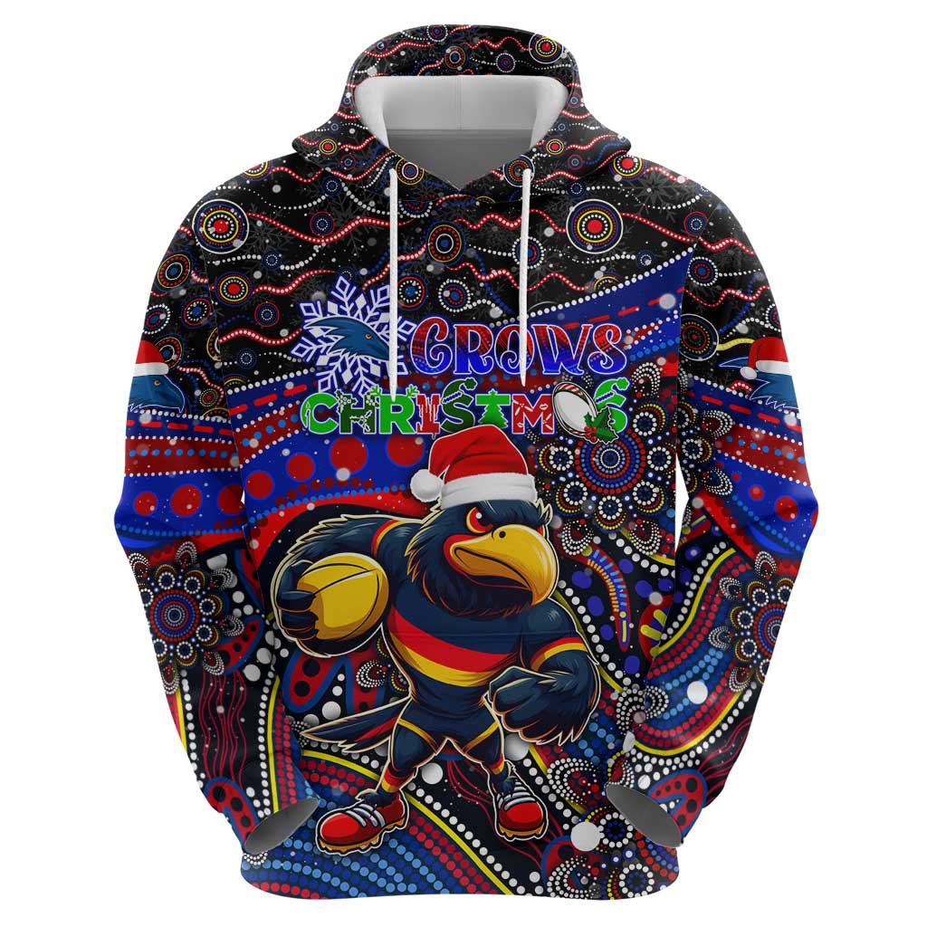 Merry Christmas AFL Adelaide Crows Zip Hoodie Aboriginal Santa Football Mascot