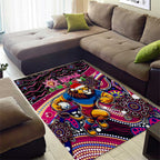Merry Christmas AFL Brisbane Lions Area Rug Aboriginal Santa Football Mascot