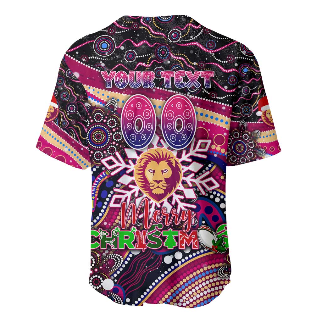 Merry Christmas AFL Brisbane Lions Baseball Jersey Aboriginal Santa Football Mascot