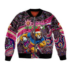 Merry Christmas AFL Brisbane Lions Bomber Jacket Aboriginal Santa Football Mascot