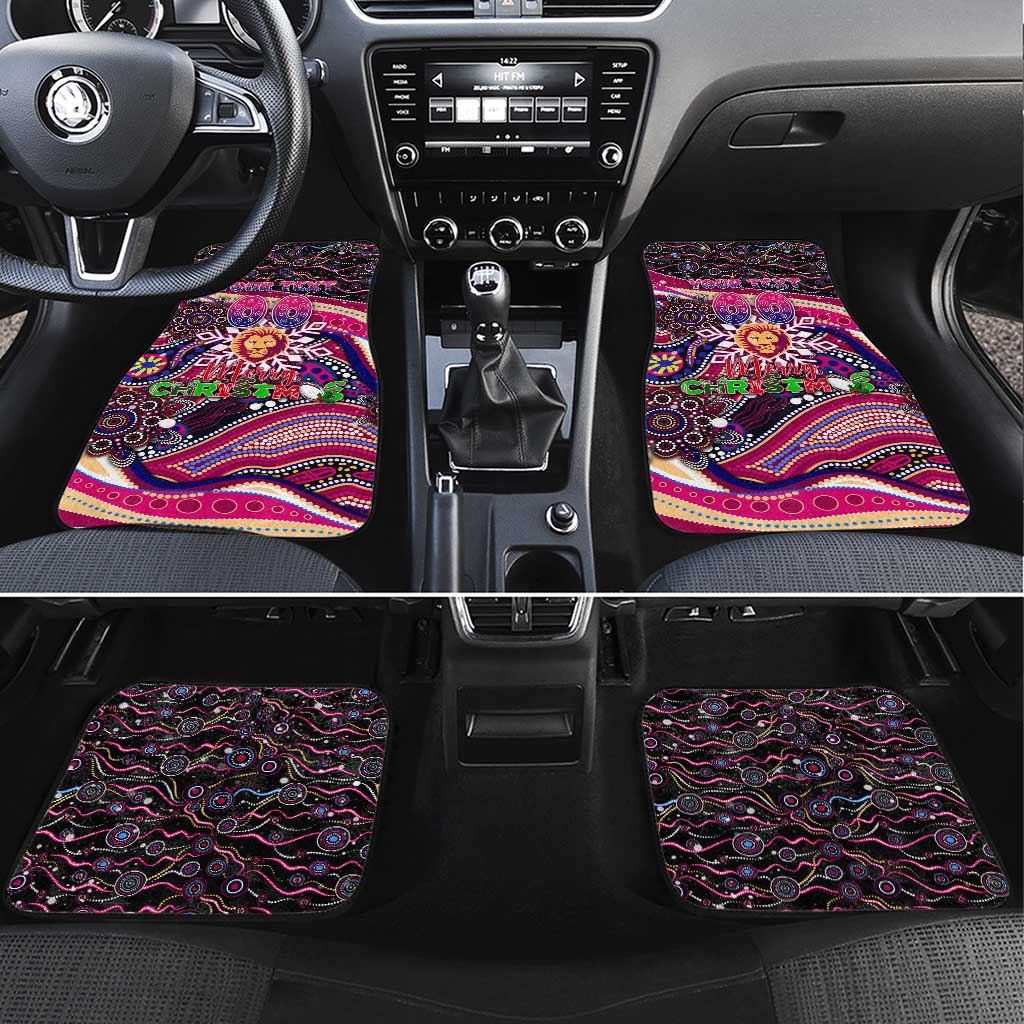 Merry Christmas AFL Brisbane Lions Car Mats Aboriginal Santa Football Mascot