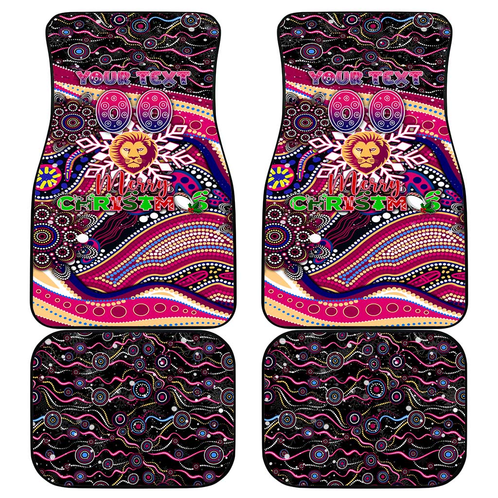Merry Christmas AFL Brisbane Lions Car Mats Aboriginal Santa Football Mascot