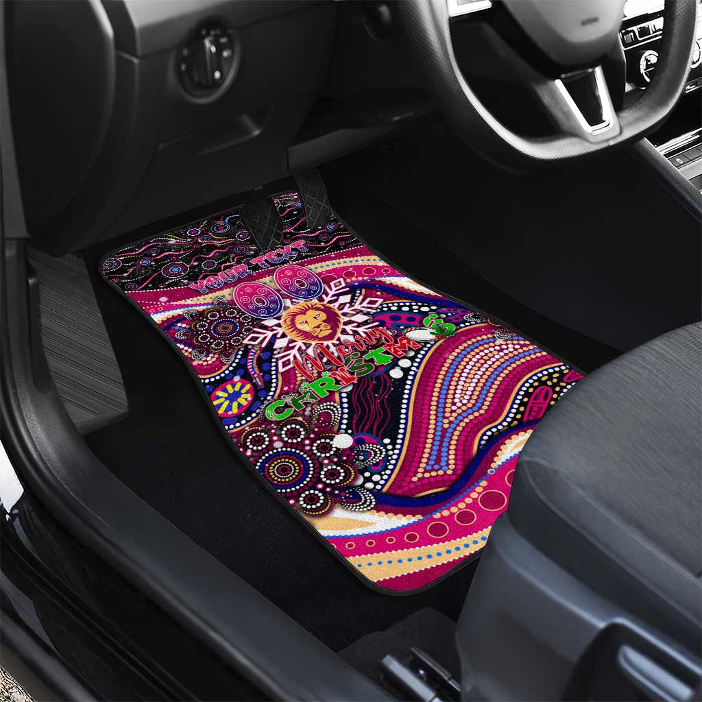 Merry Christmas AFL Brisbane Lions Car Mats Aboriginal Santa Football Mascot