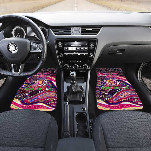 Merry Christmas AFL Brisbane Lions Car Mats Aboriginal Santa Football Mascot
