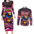 Merry Christmas AFL Brisbane Lions Couples Matching Long Sleeve Bodycon Dress and Long Sleeve Button Shirt Aboriginal Santa Football Mascot