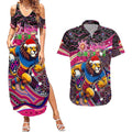 Merry Christmas AFL Brisbane Lions Couples Matching Summer Maxi Dress and Hawaiian Shirt Aboriginal Santa Football Mascot
