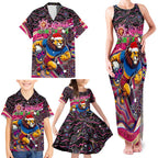 Merry Christmas AFL Brisbane Lions Family Matching Tank Maxi Dress and Hawaiian Shirt Aboriginal Santa Football Mascot
