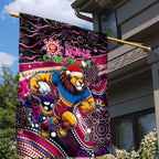 Merry Christmas AFL Brisbane Lions Garden Flag Aboriginal Santa Football Mascot
