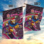Merry Christmas AFL Brisbane Lions Garden Flag Aboriginal Santa Football Mascot