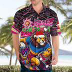 Merry Christmas AFL Brisbane Lions Hawaiian Shirt Aboriginal Santa Football Mascot