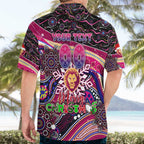 Merry Christmas AFL Brisbane Lions Hawaiian Shirt Aboriginal Santa Football Mascot