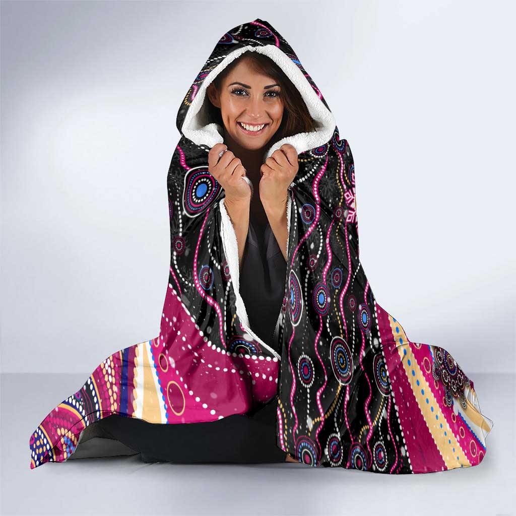 Merry Christmas AFL Brisbane Lions Hooded Blanket Aboriginal Santa Football Mascot