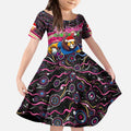 Merry Christmas AFL Brisbane Lions Kid Short Sleeve Dress Aboriginal Santa Football Mascot