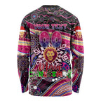 Merry Christmas AFL Brisbane Lions Long Sleeve Shirt Aboriginal Santa Football Mascot
