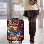 Merry Christmas AFL Brisbane Lions Luggage Cover Aboriginal Santa Football Mascot