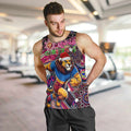 Merry Christmas AFL Brisbane Lions Men Tank Top Aboriginal Santa Football Mascot