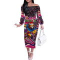 Merry Christmas AFL Brisbane Lions Off The Shoulder Long Sleeve Dress Aboriginal Santa Football Mascot