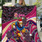 Merry Christmas AFL Brisbane Lions Quilt Aboriginal Santa Football Mascot