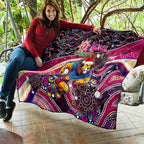 Merry Christmas AFL Brisbane Lions Quilt Aboriginal Santa Football Mascot