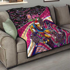 Merry Christmas AFL Brisbane Lions Quilt Aboriginal Santa Football Mascot