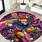Merry Christmas AFL Brisbane Lions Round Carpet Aboriginal Santa Football Mascot