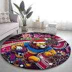 Merry Christmas AFL Brisbane Lions Round Carpet Aboriginal Santa Football Mascot