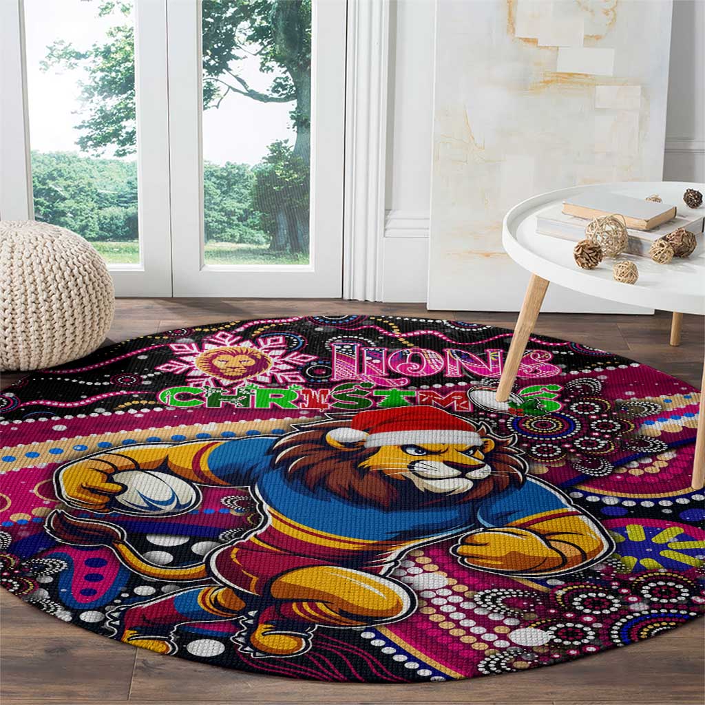 Merry Christmas AFL Brisbane Lions Round Carpet Aboriginal Santa Football Mascot