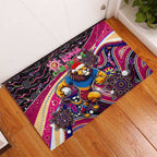 Merry Christmas AFL Brisbane Lions Rubber Doormat Aboriginal Santa Football Mascot